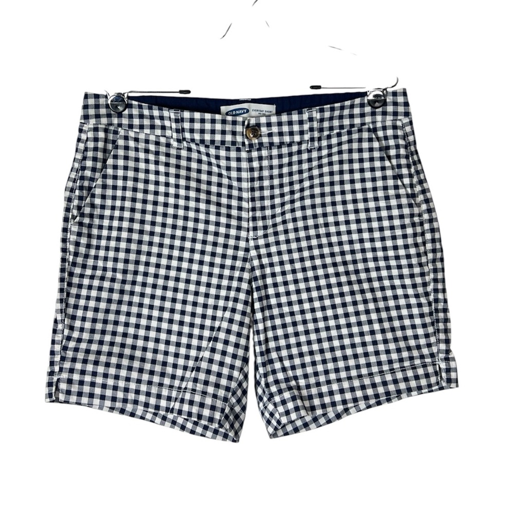 Old Navy Everyday Short Mid-Rise size 12 blue gingham shorts‎